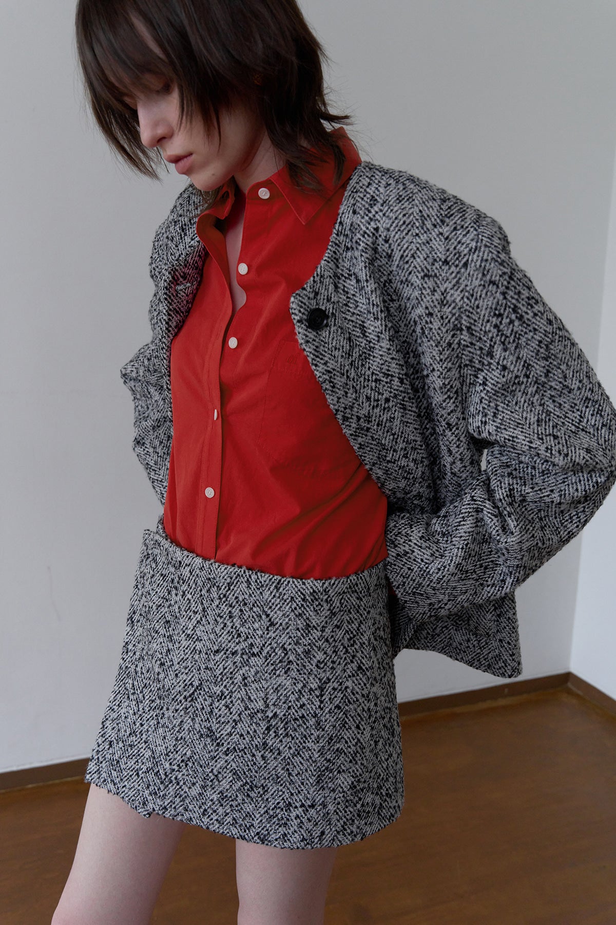 Overdueflair Textured Micro Mini Skirt Mono