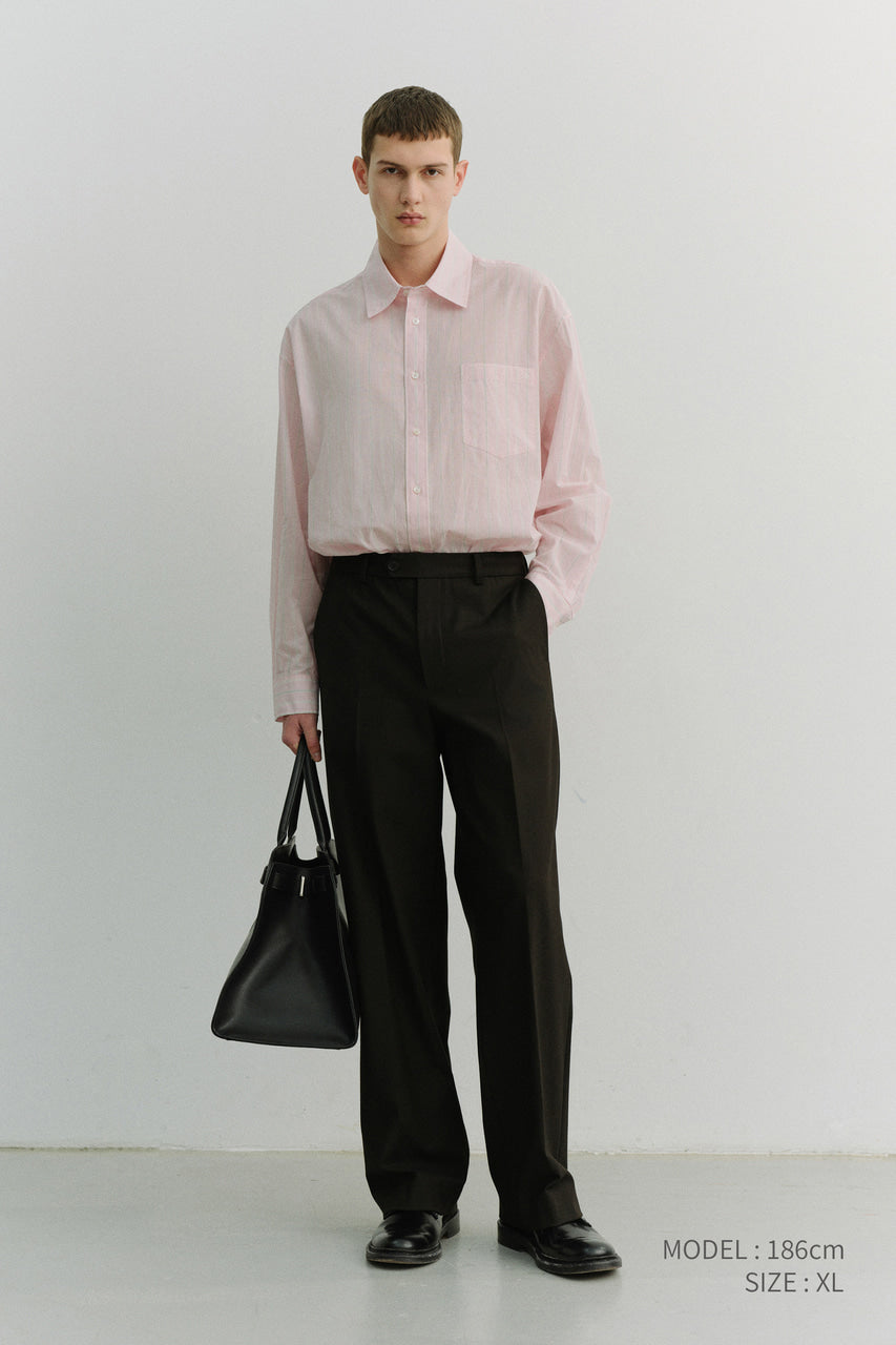 Dunst Unisex Oversized Striped Shirt Soft Pink Stripe