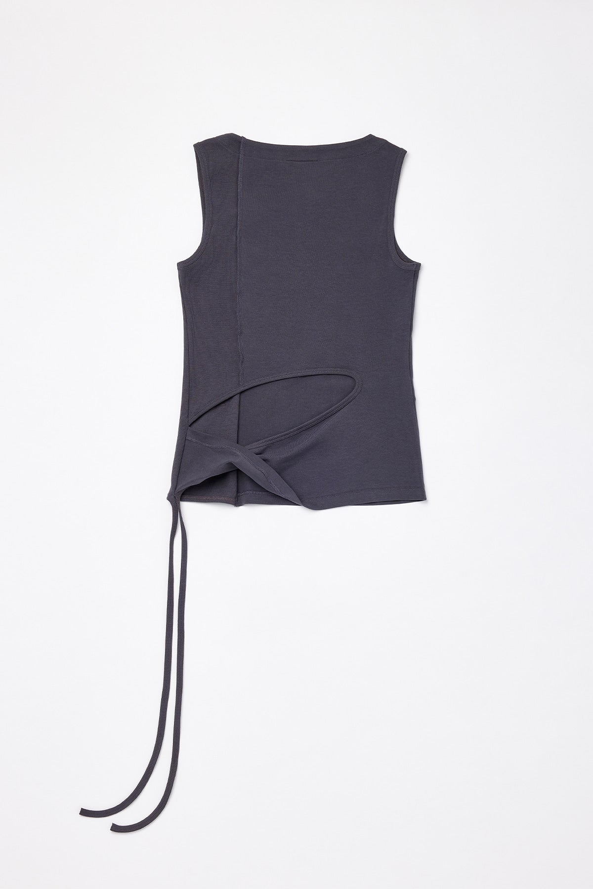 Matinkim Matin Kim Back Twist Unbalance Jersey Sleeveless IN Charcoal