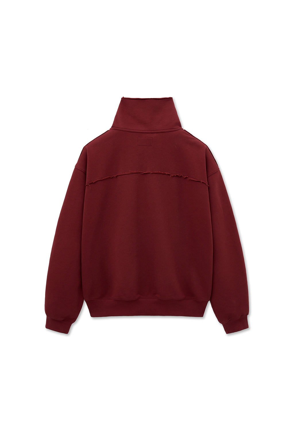 [matinkim] CUT OUT HALF ZIP SWEATSHIRT FOR MEN IN BURGUNDY