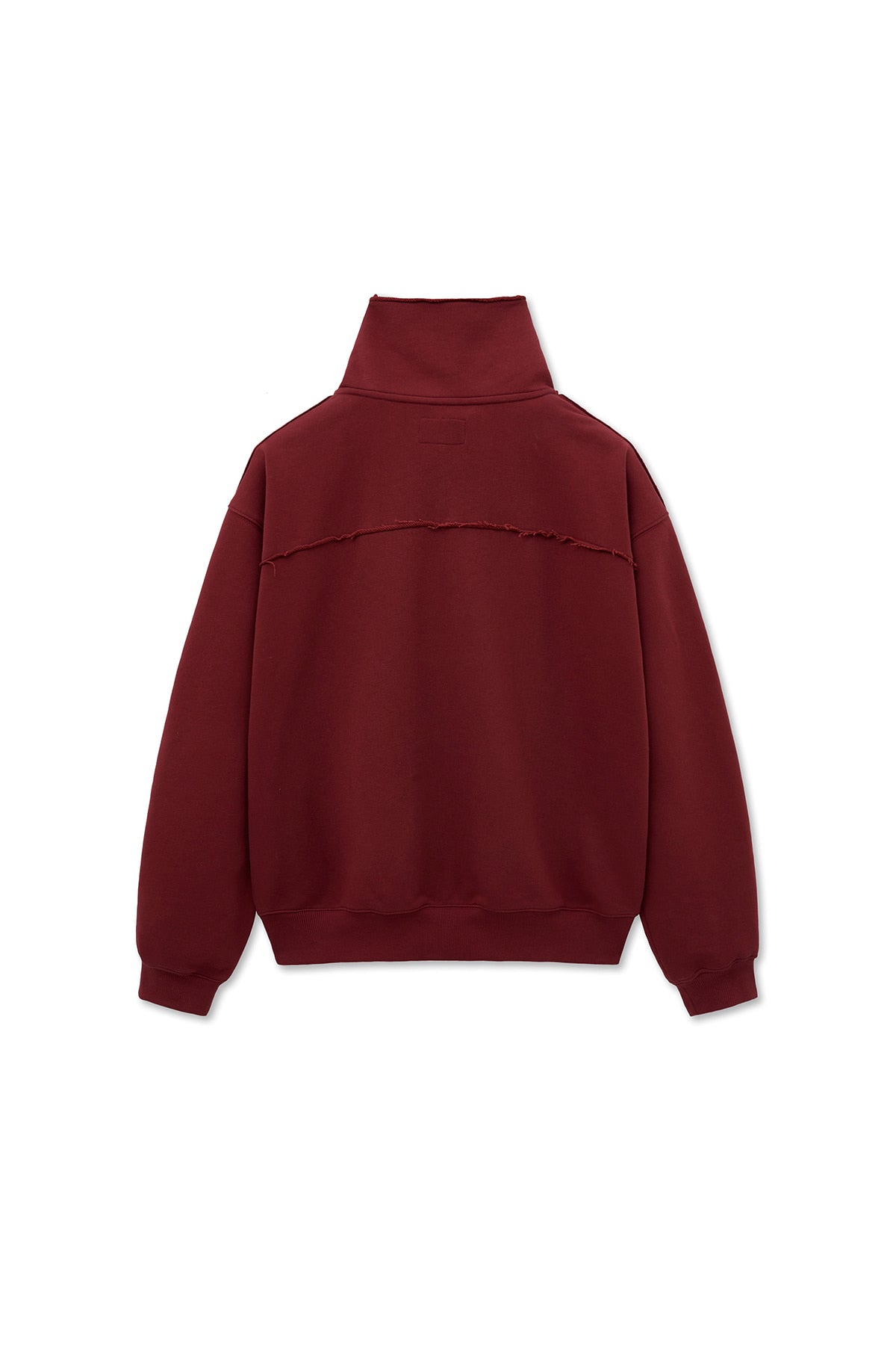 [matinkim] CUT OUT HALF ZIP SWEATSHIRT FOR MEN IN BURGUNDY