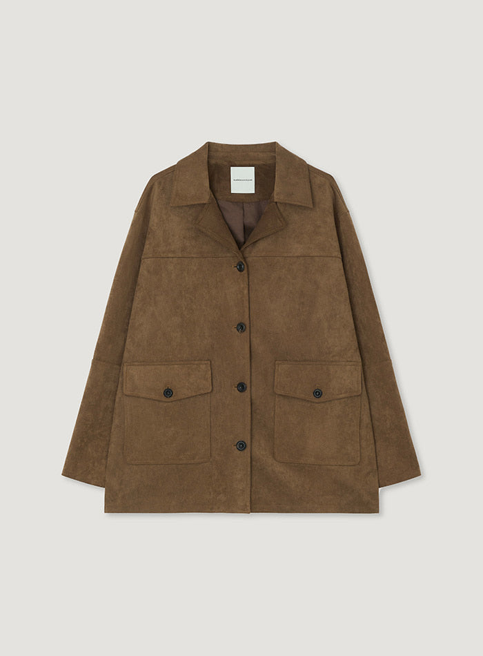 Mango Maniplease Tova Suede Jacket Camel