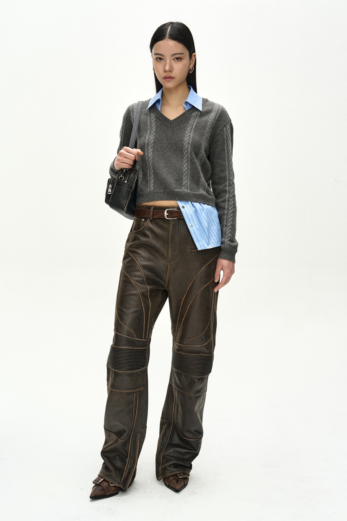 Andersson Bell Leather Articulated Panel Jeans