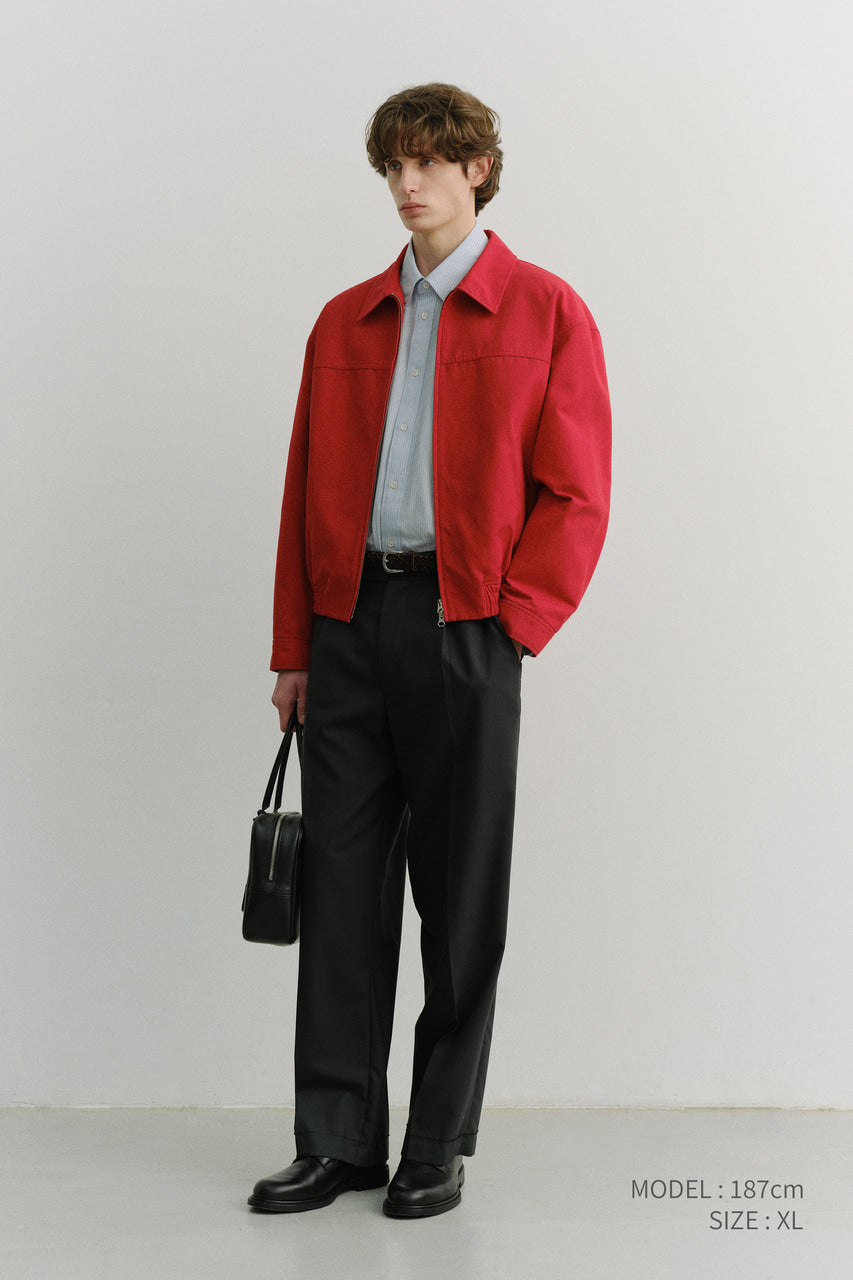 Dunst Unisex Collared Blouson Jacket Red