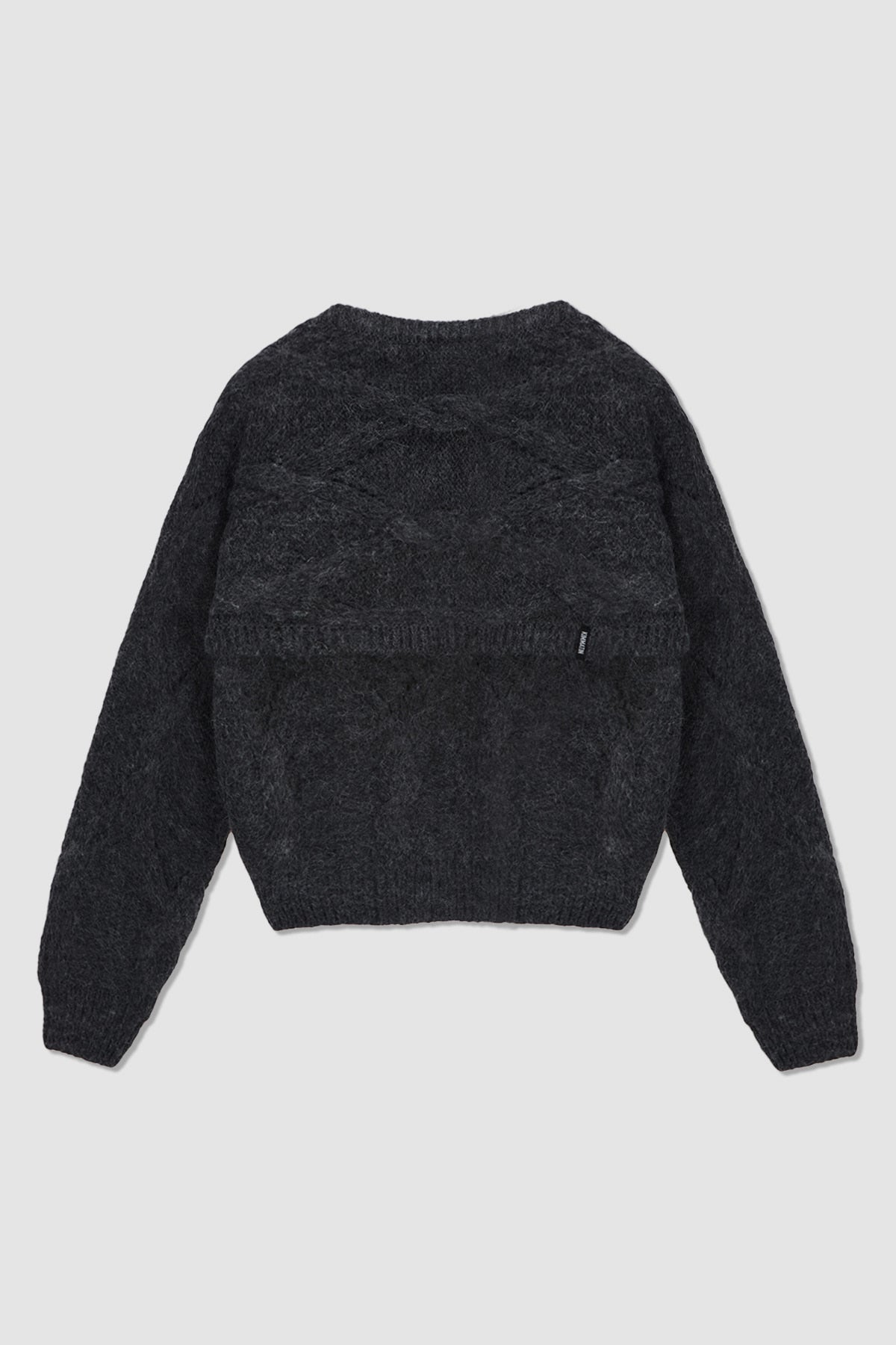 Matinkim Bolero Layered Cable Knit Pullover IN Charcoal