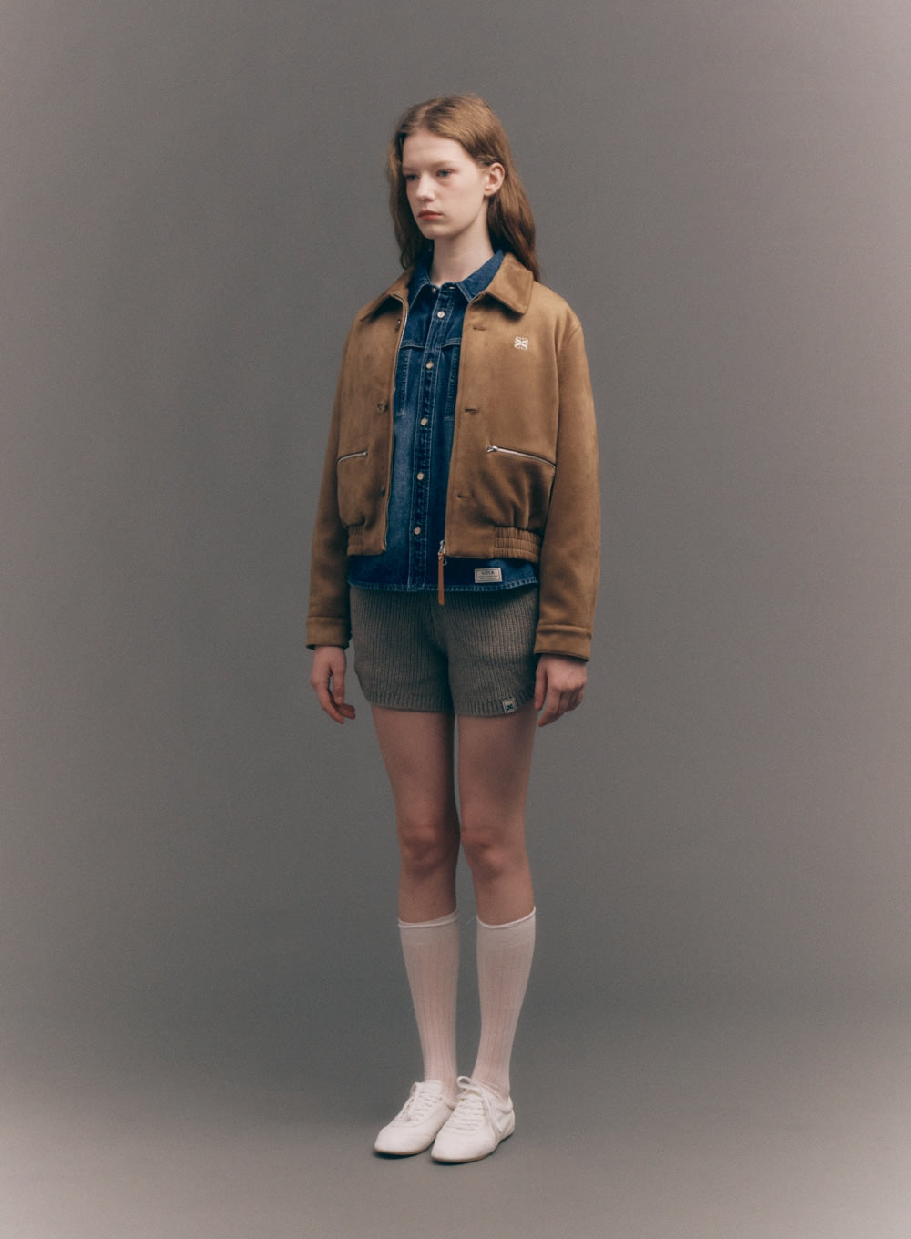 [satur] (W) Cashmere Blend Knit Shorts - Taupe Brown