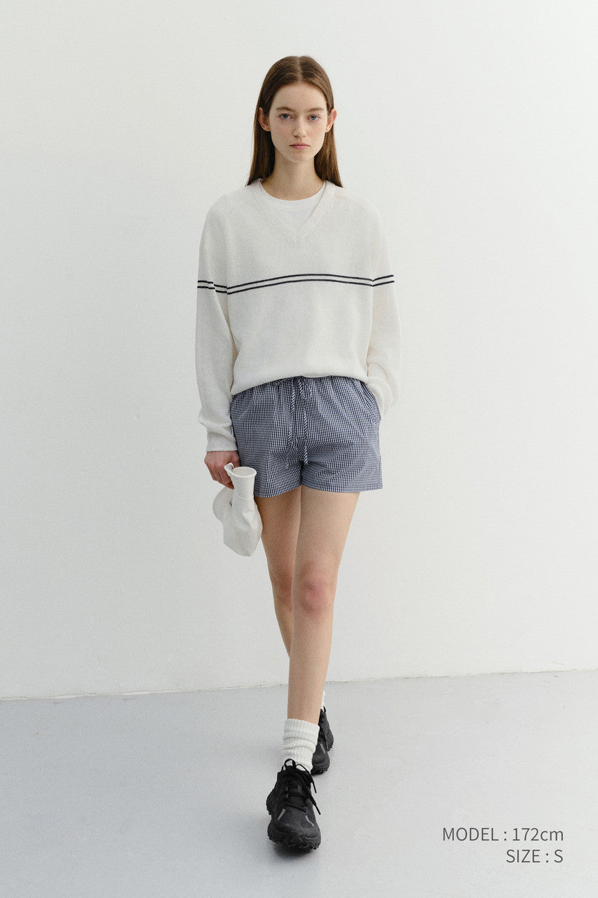 Dunst Pajama Mini Shorts Navy Check