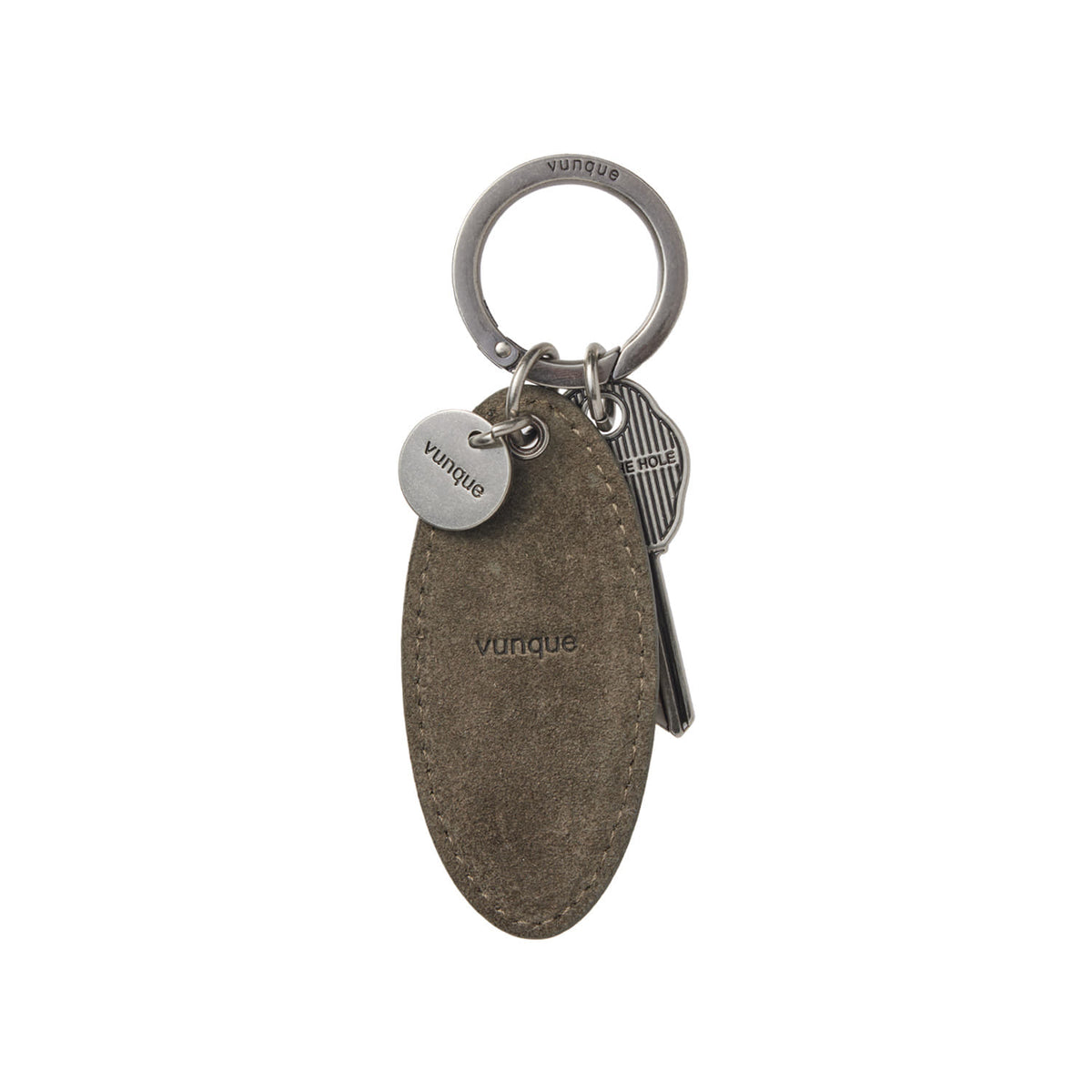 Vunque Suede Round Key Charm Musk Khaki