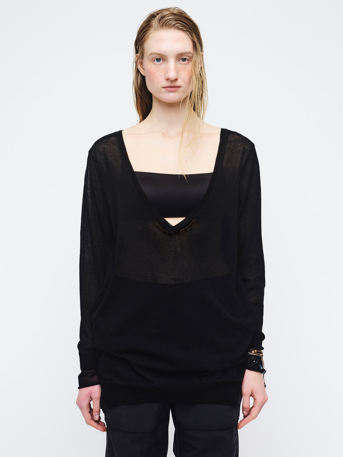 Margesherwood Deep V-Neck Pullover black