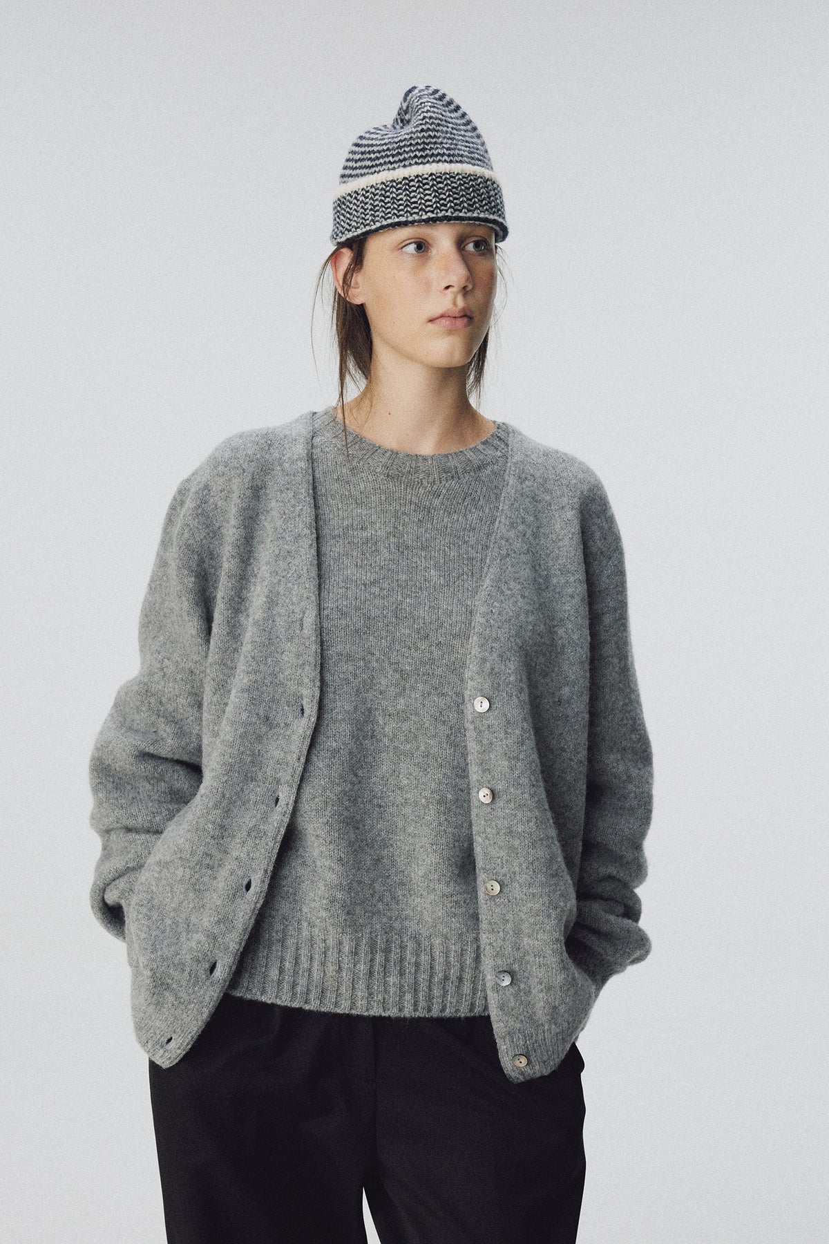 Nothing Written Timo wool beanie (Midnight stripe)