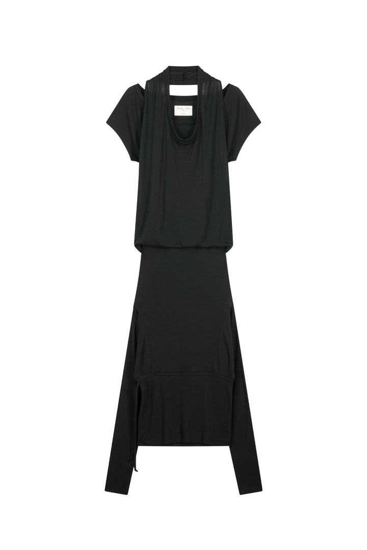 Matinkim Two Way Layered Jersey Dress IN Black