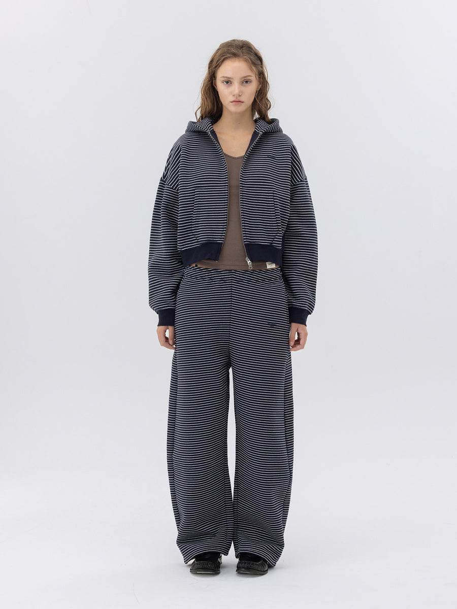 GLOWNY G Warm Core Stripe Sweatpants (Navy Stripe)