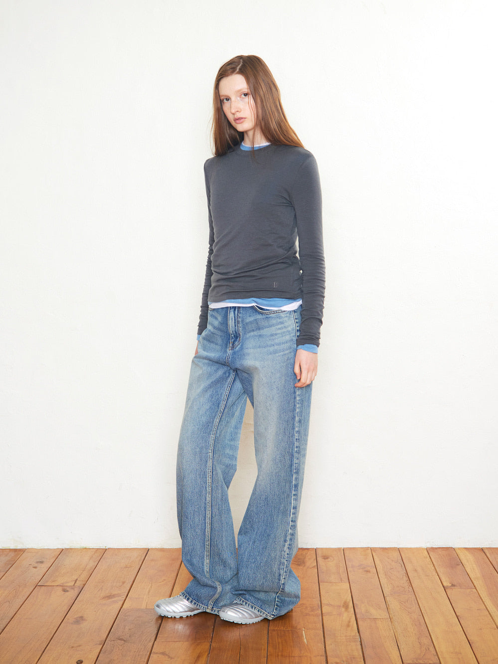 Low Classic Lc Wool Jersey T-Shirt Charcoal