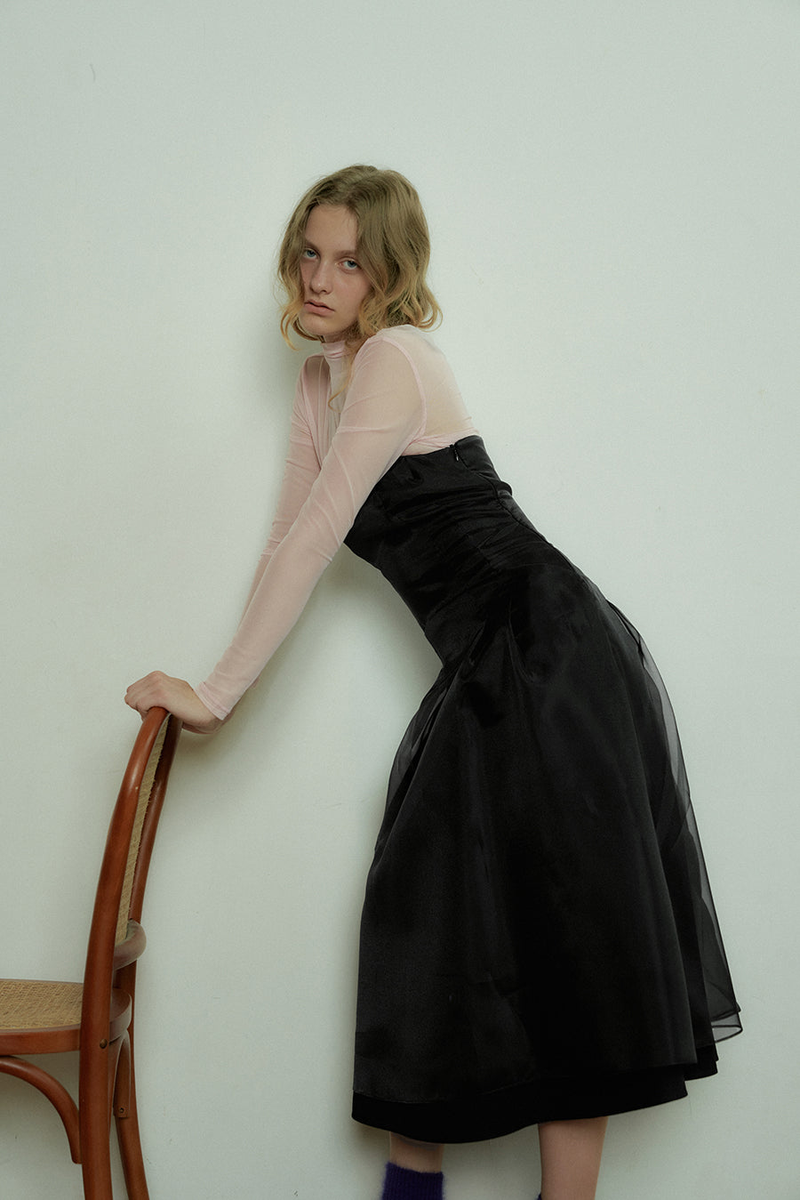 Overdueflair Tube Top Organza Dress Black