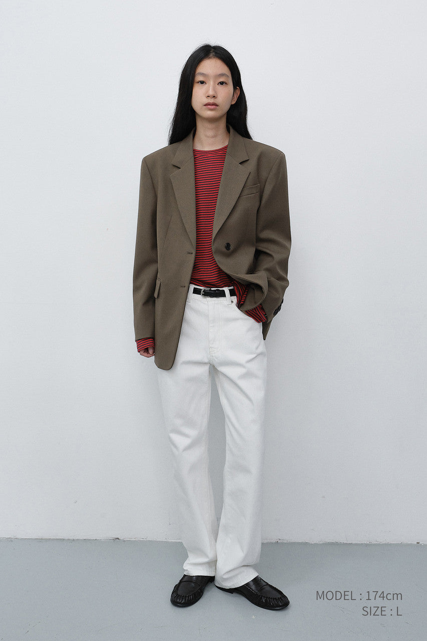 Dunst Essential 2 Button Wool Blazer Mocha Brown