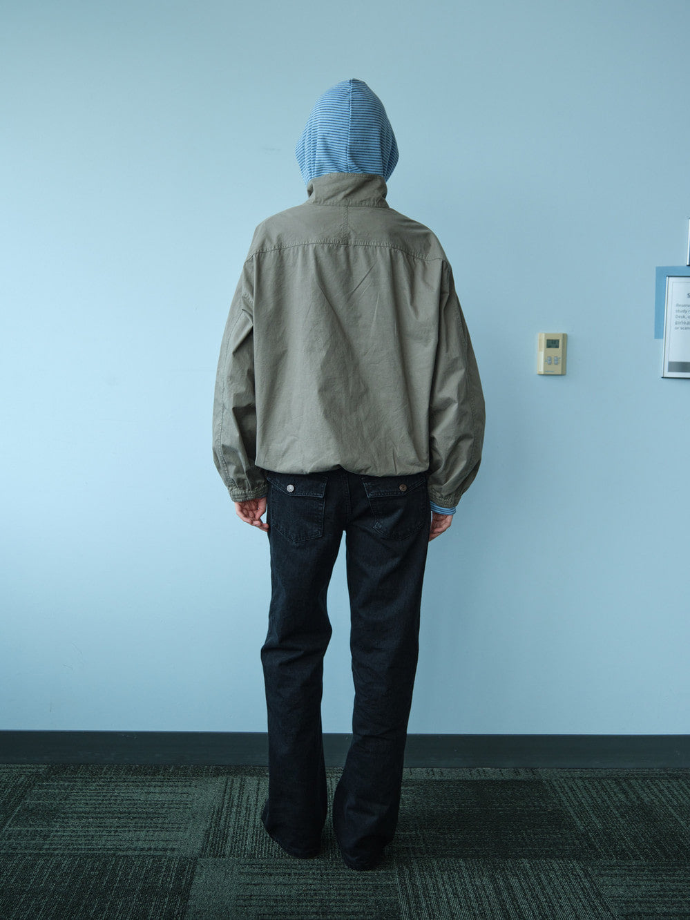 Low Classic Washed Cotton Oversized Blouson Khaki Grey - Low Classic