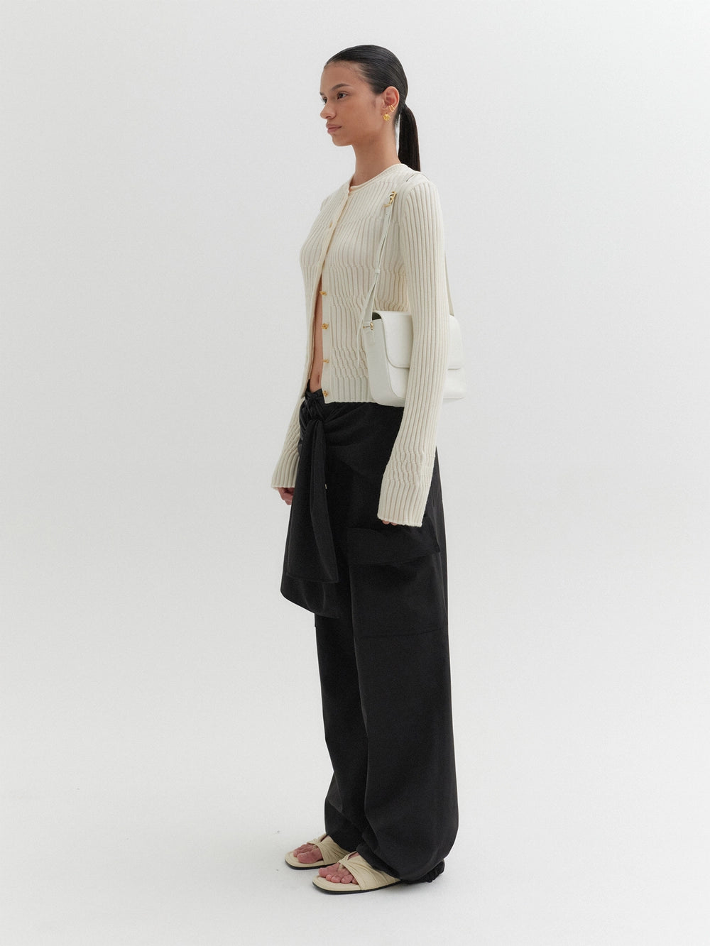 EENK Rib Knitwear Cardigan - Ivory