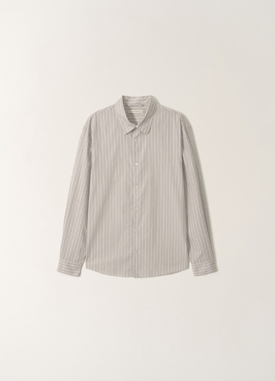 Nothing Written Poplin stripe shirt (Gray, W)