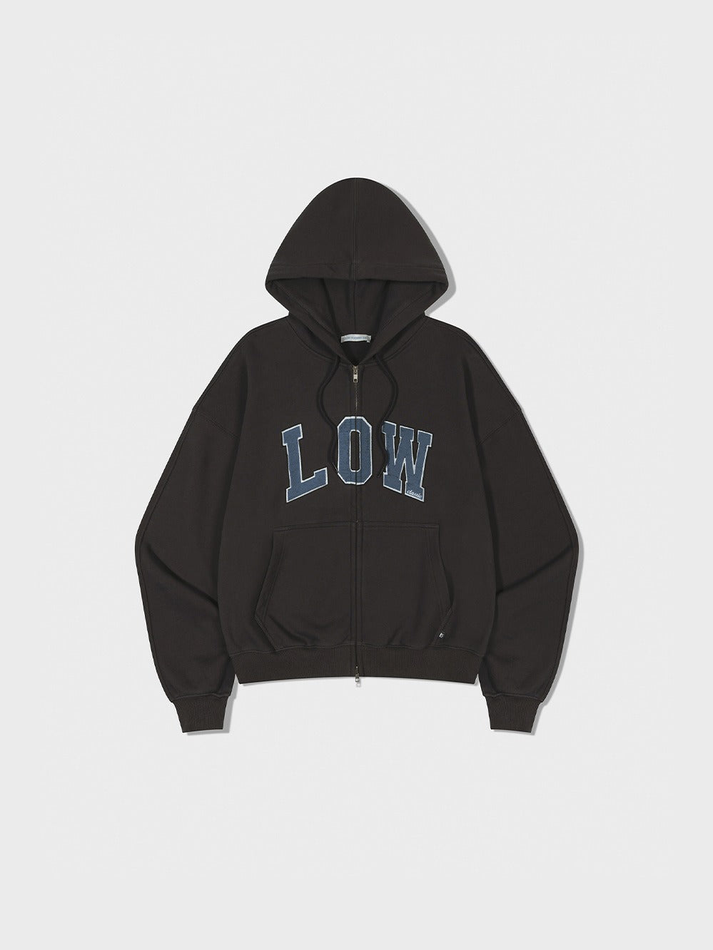 Low Classic Low Soft Sweat Zip-Up Hoodie Charcoal