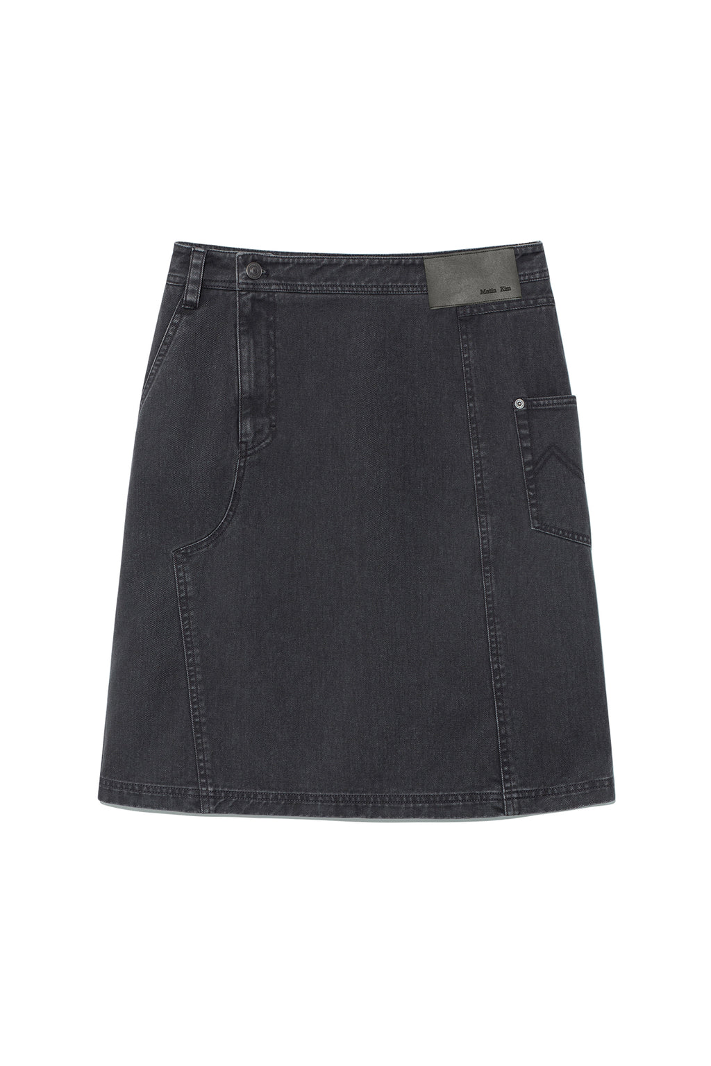 Matinkim Side Pocket Point Midi Skirt IN Charcoal
