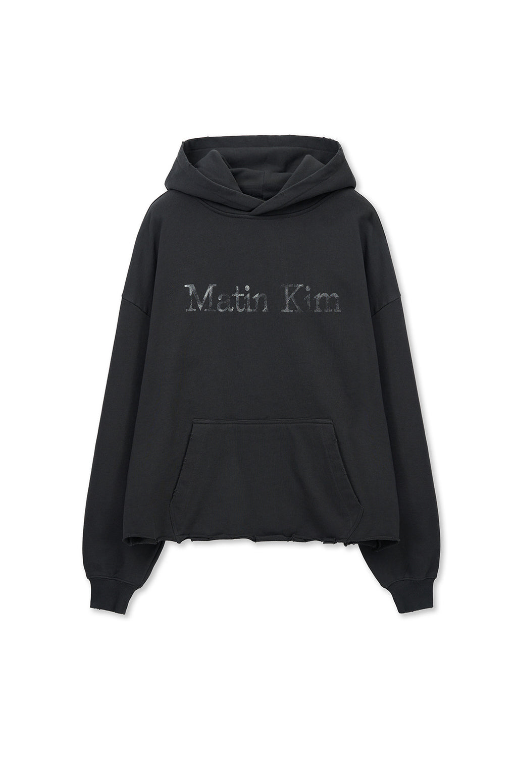 Matinkim Raw Edge Hem Sweat Hoody IN Charcoal
