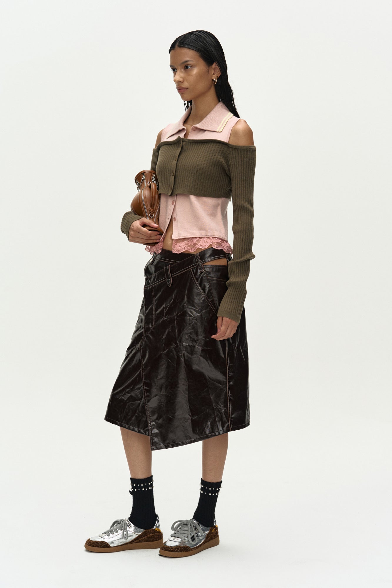 Andersson Bell Layered Off-Shoulder Collar Top