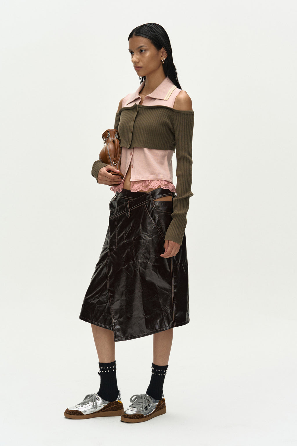 Andersson Bell Layered Off-Shoulder Collar Top