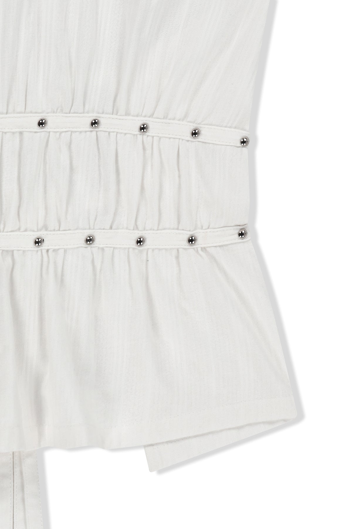 [matinkim] Halter Neck Shirring Blouse IN White
