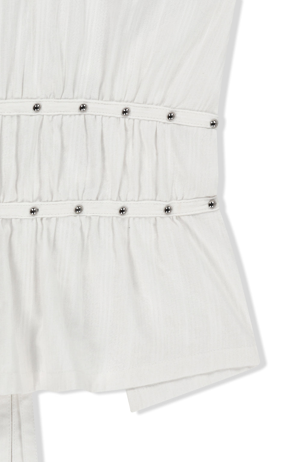 [matinkim] Halter Neck Shirring Blouse IN White