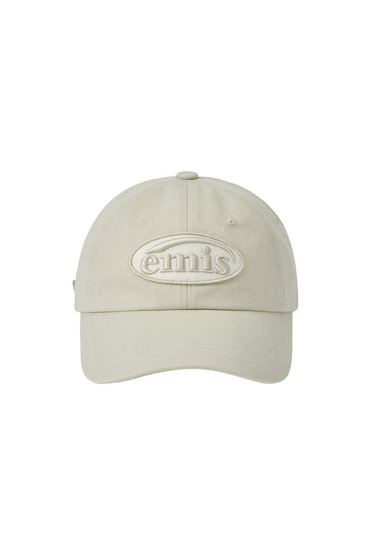 TONE ON TONE WAPPEN BALL CAP-BEIGE