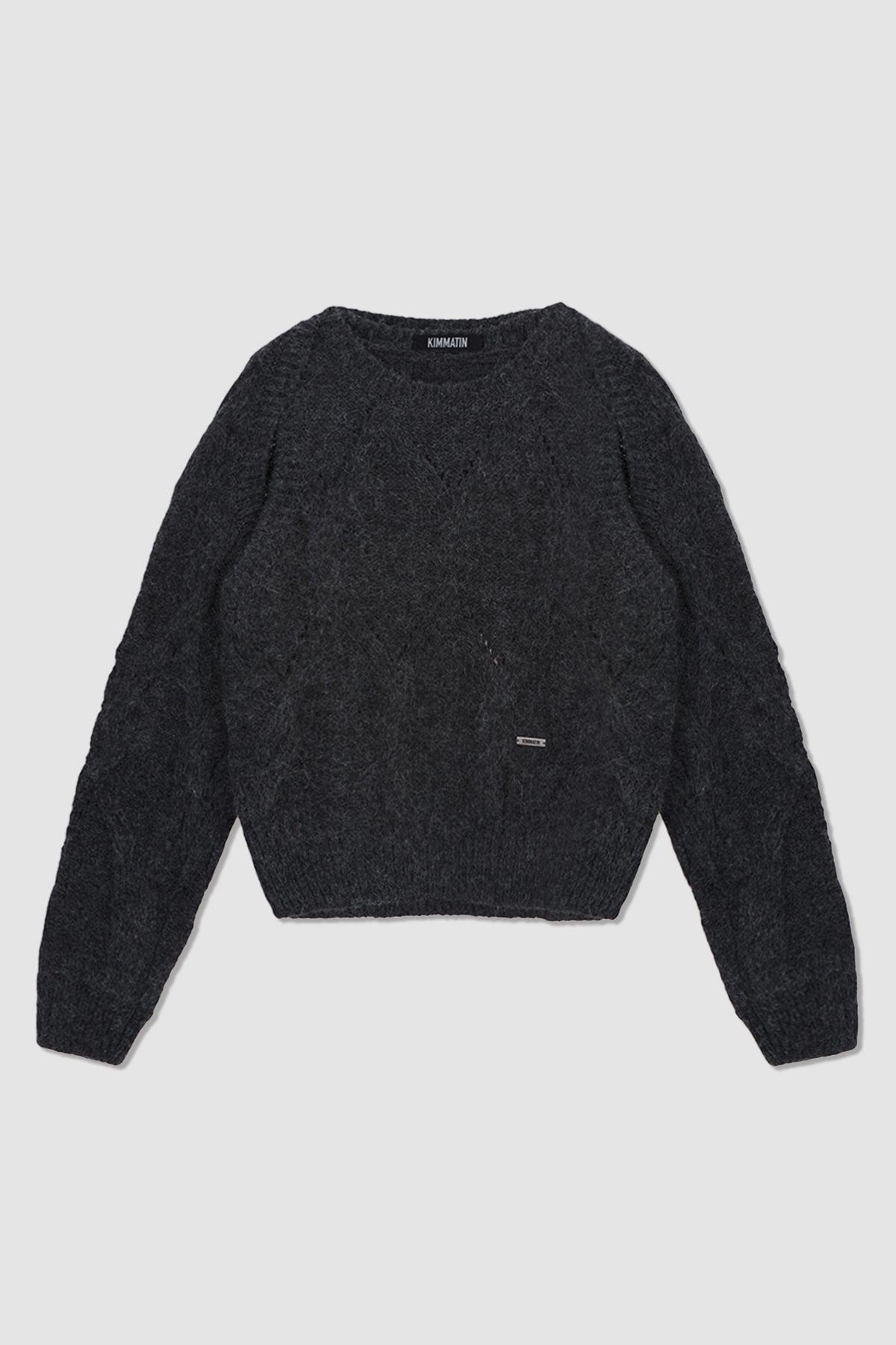 Matinkim Bolero Layered Cable Knit Pullover IN Charcoal