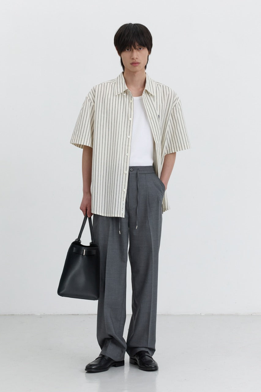 Dunst Lounge Wool Slacks Charcoal Grey