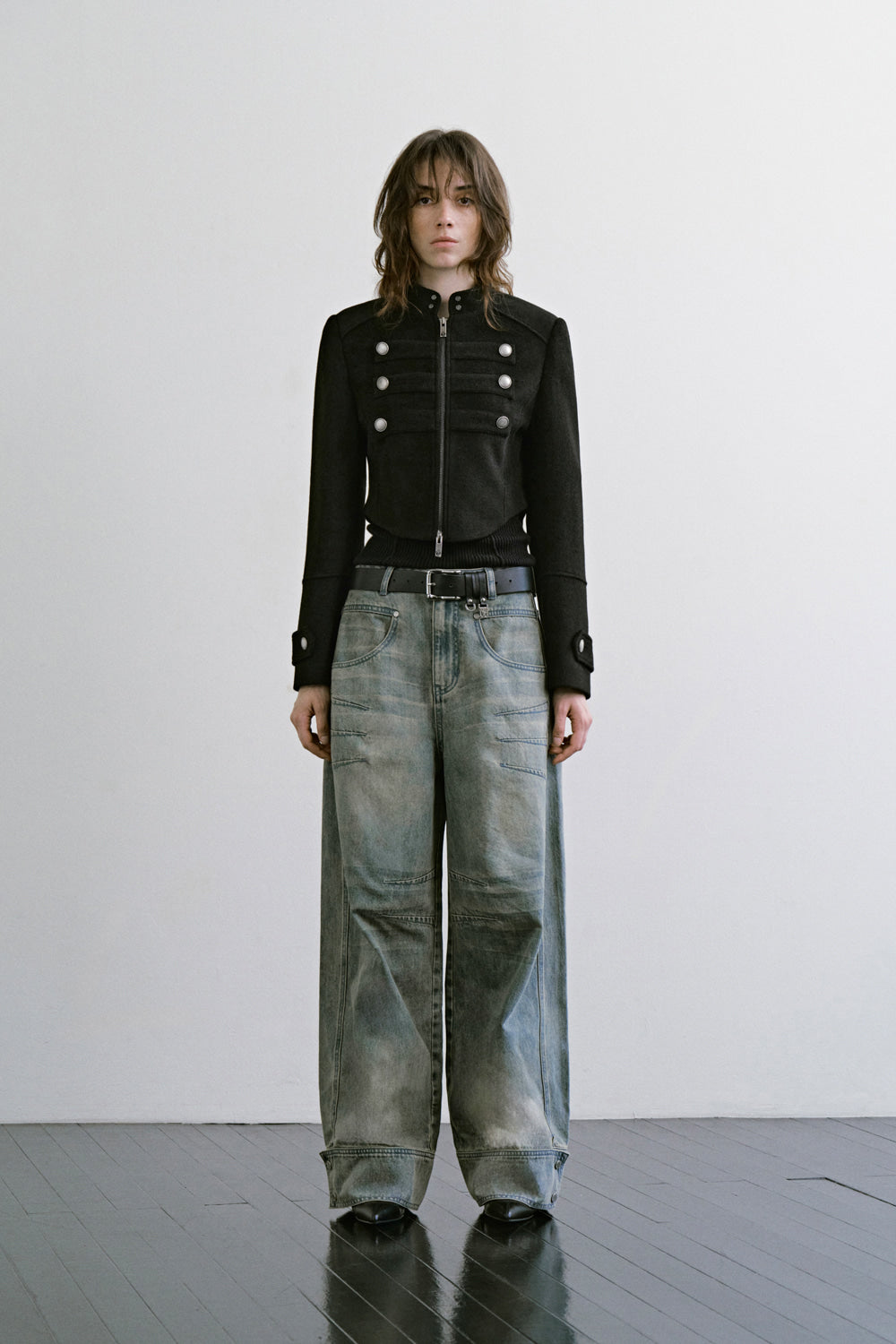 Treemingbird Crop Band Jacket Black