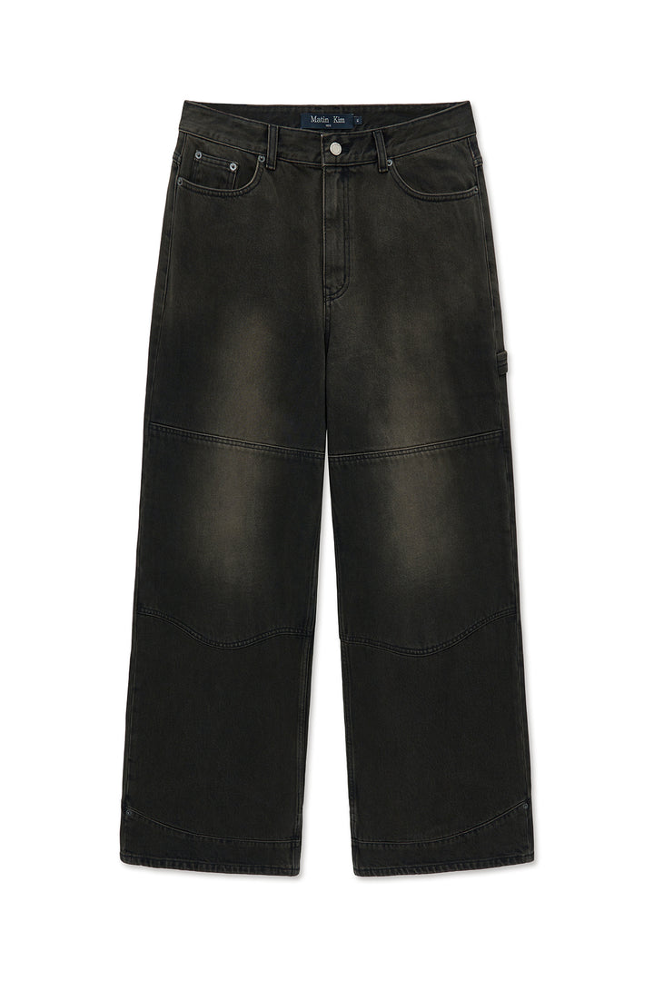 Matinkim Western Detail Denim Pants For Men IN Black