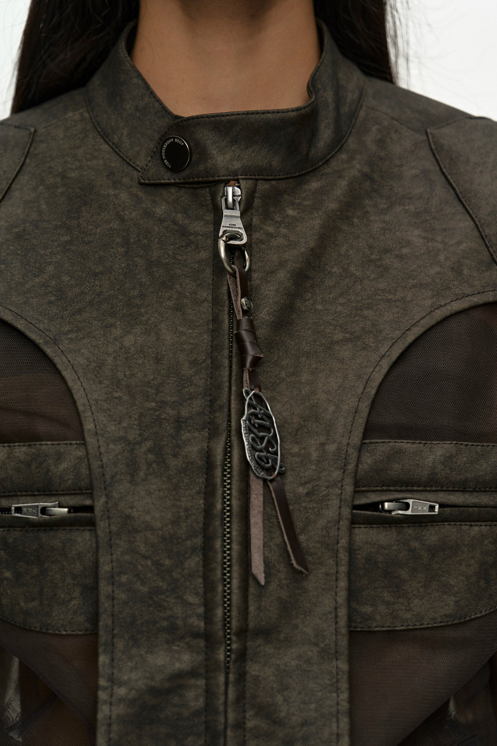 Andersson Bell Kelly Faux-Leather & Sheer Rider Jacket