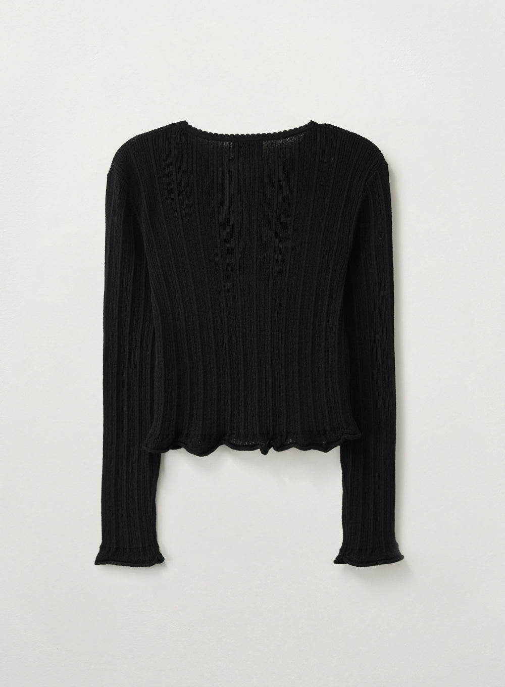 Satur (W) Sheer Long Sleeve Crop Cardigan - Black