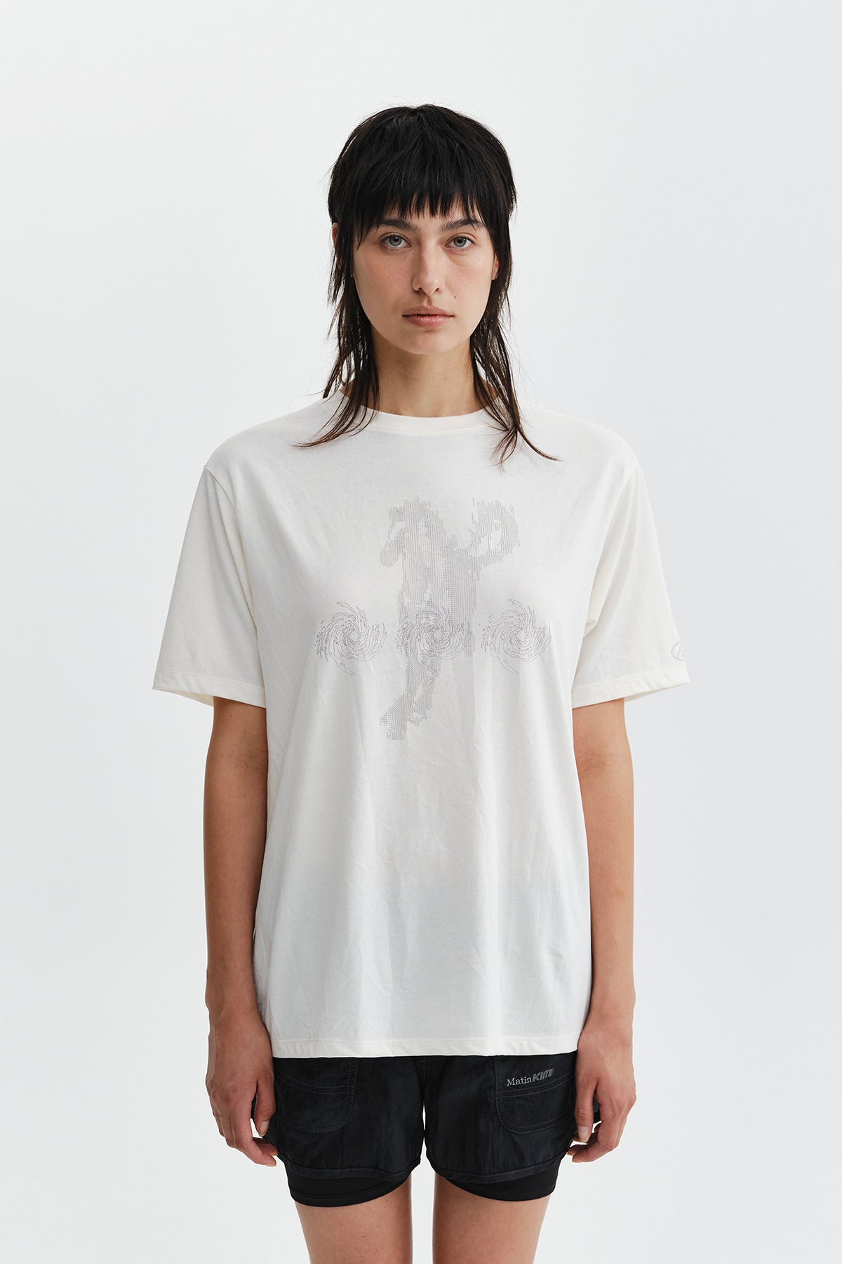 Matinkim Matin Pace Sprint Graffiti Top IN Ivory
