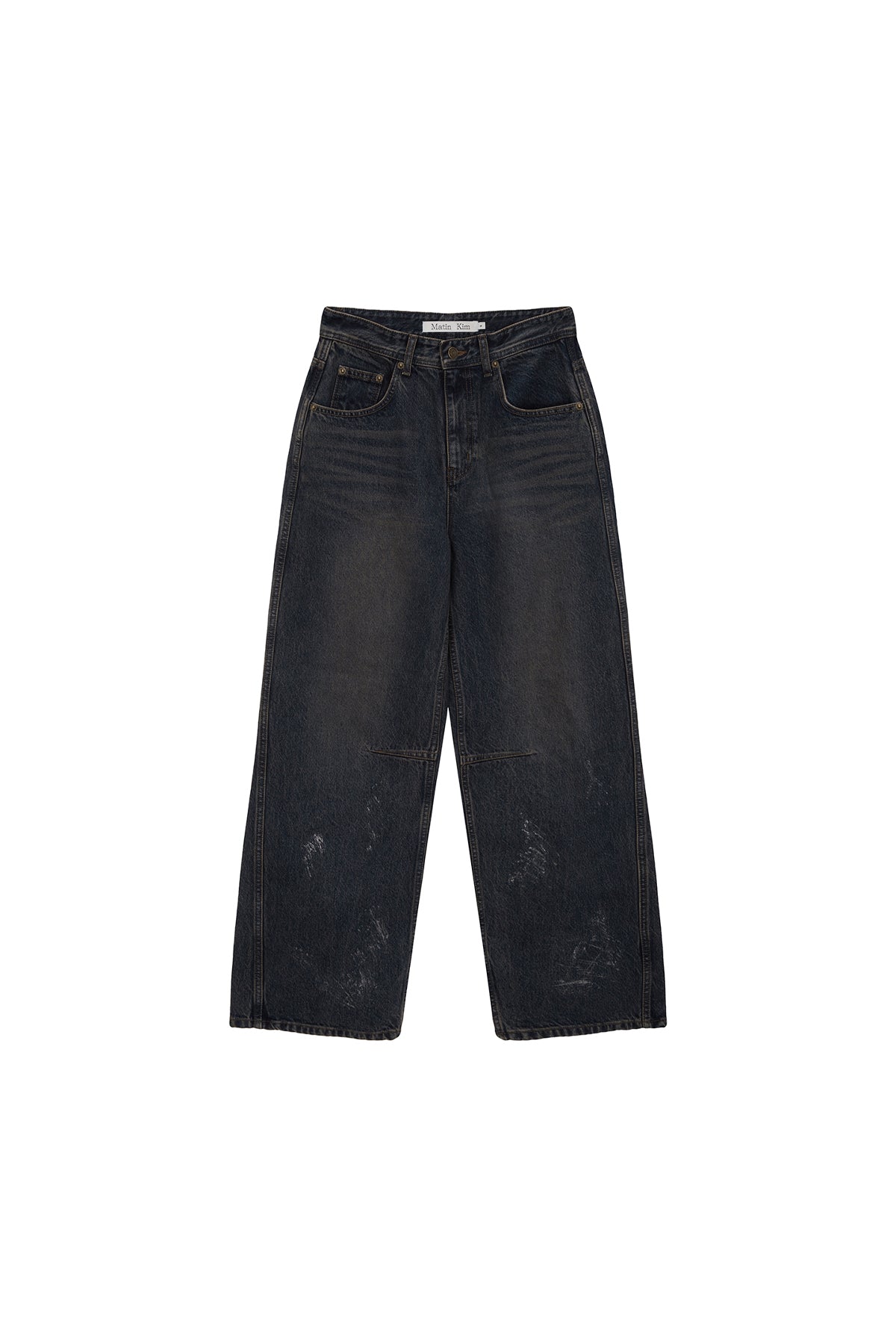 Matinkim Foil Detail Denim Baggy Pants IN Navy