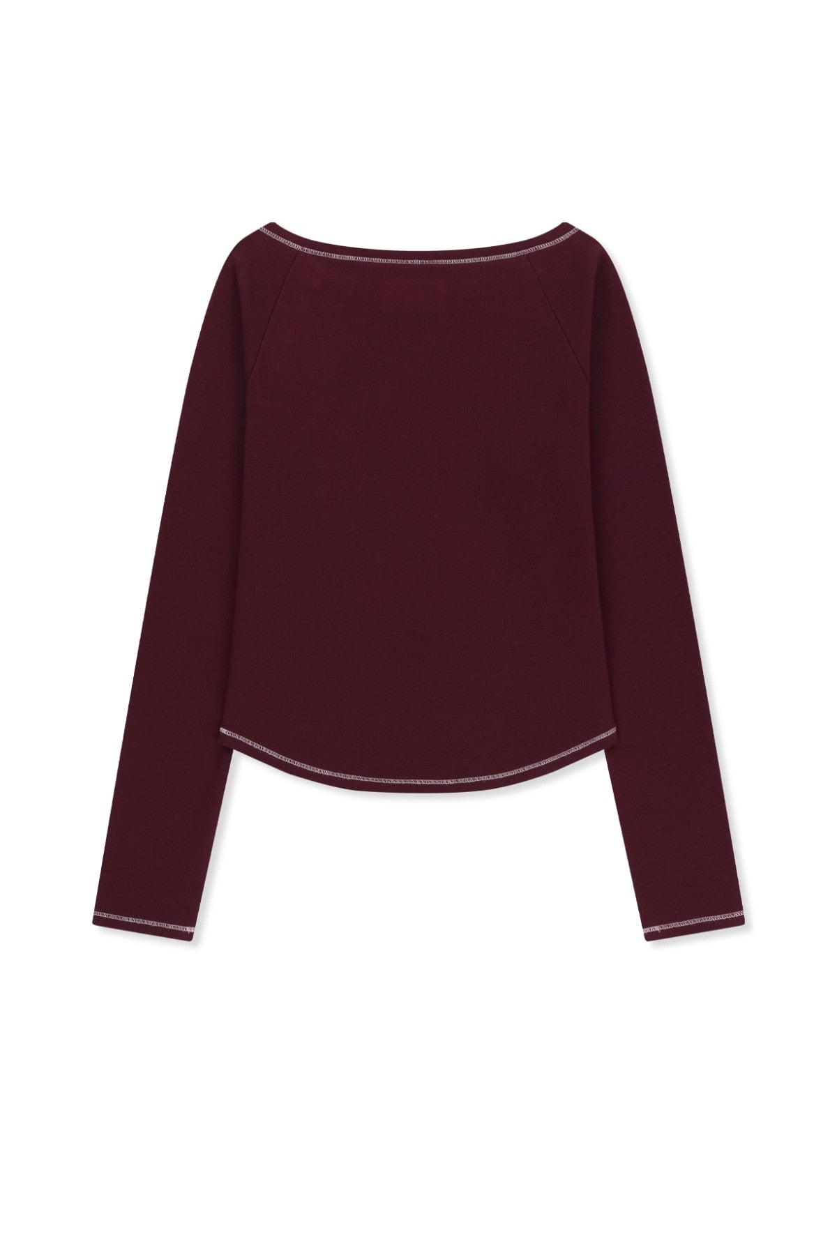 Matinkim Logo Applique Button Detail Raglan Top IN Wine