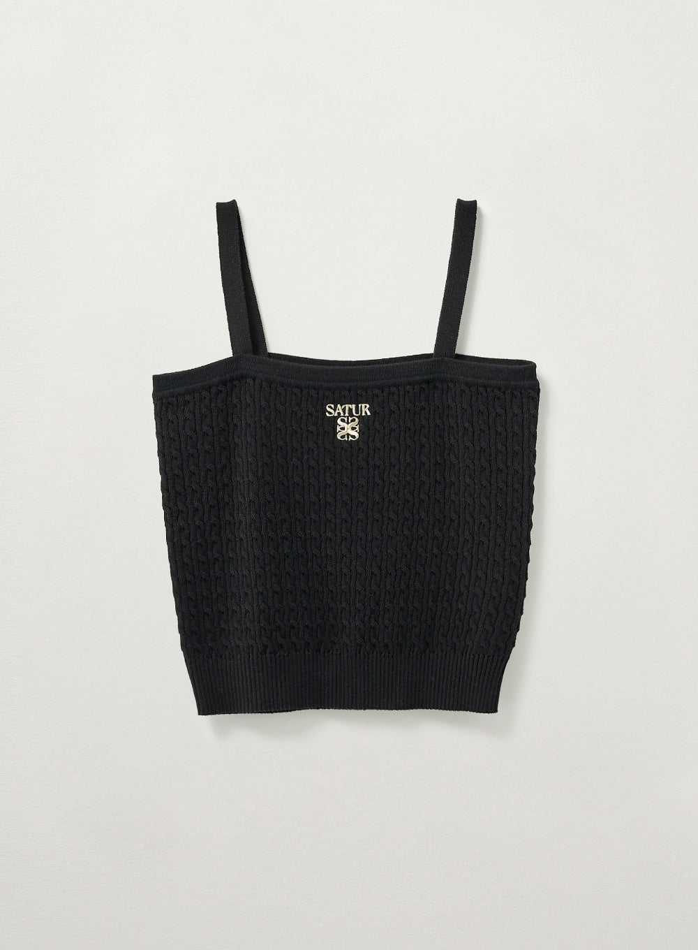 [satur] (W) Cable Knit Camisole - Black
