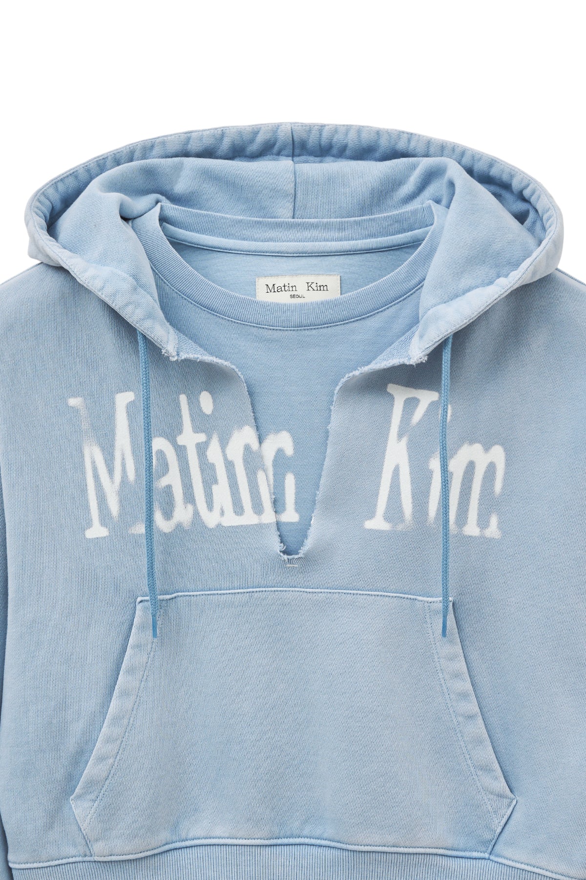 Matinkim Washed Layered Crop Hoody IN Sky