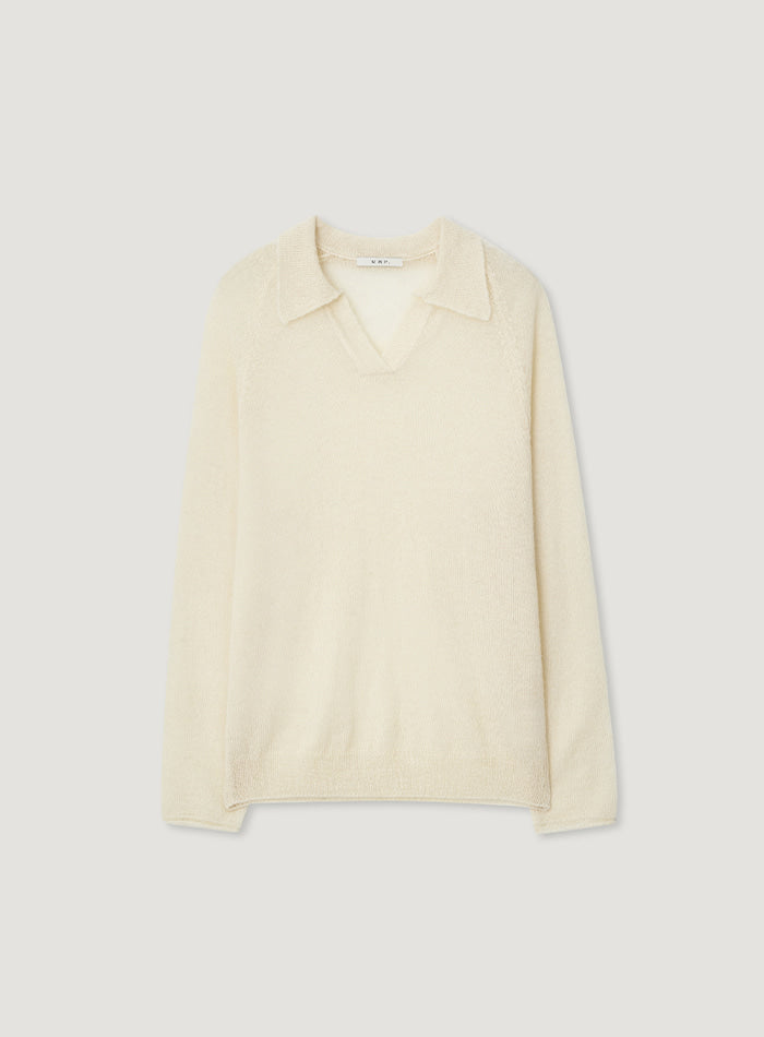 Mango Maniplease Paca Collar Knit Oat Cream