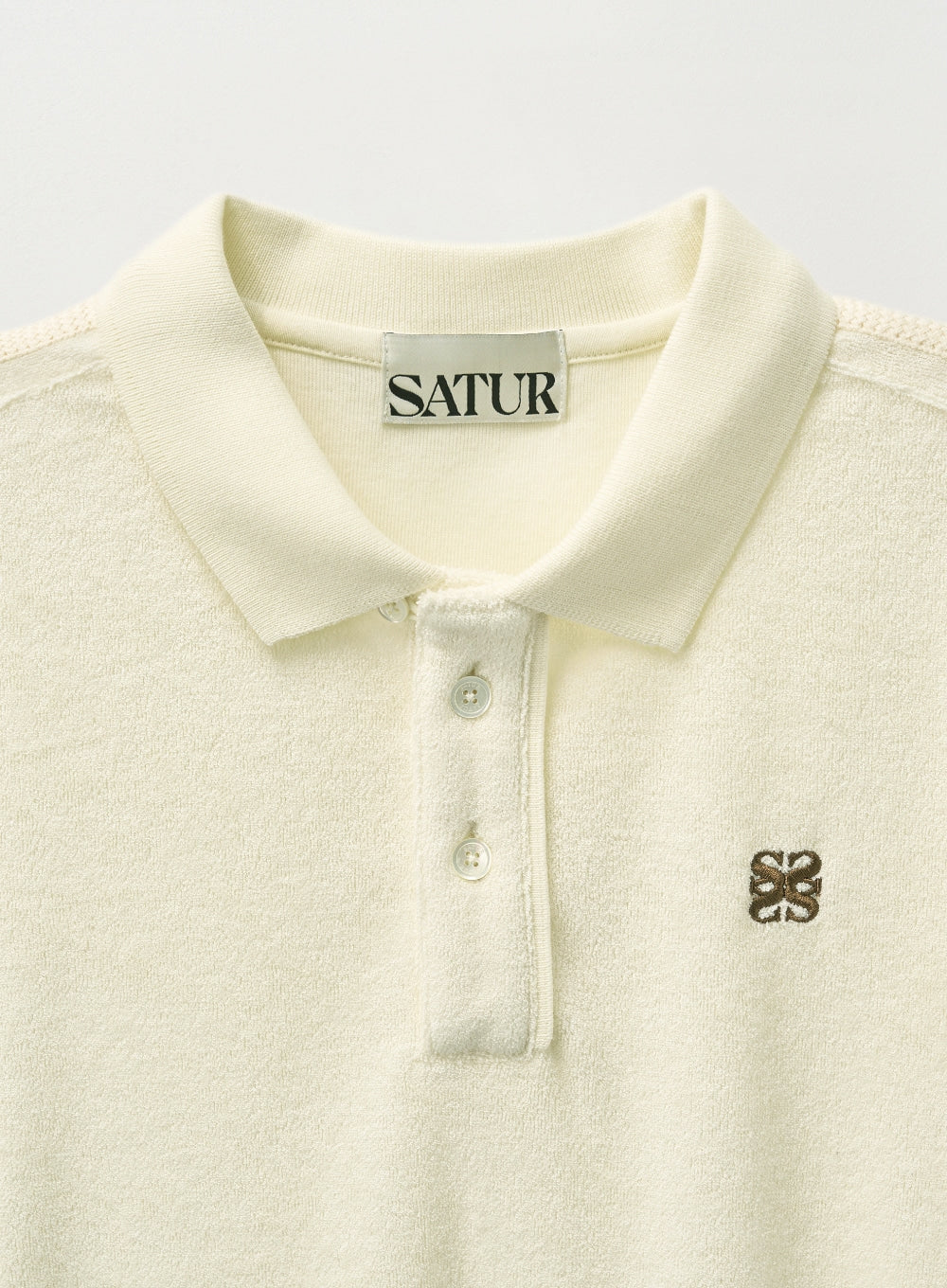 [satur] (W) Lawton Terry Pique Polo T-Shirt - Cream