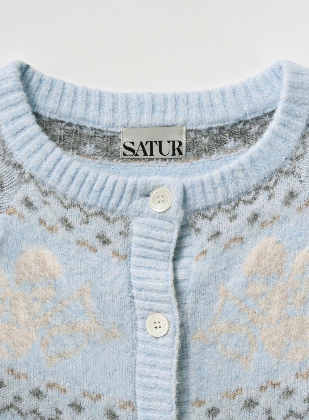 [satur] (W) Holiday Angel Knit Cardigan - Sky Blue
