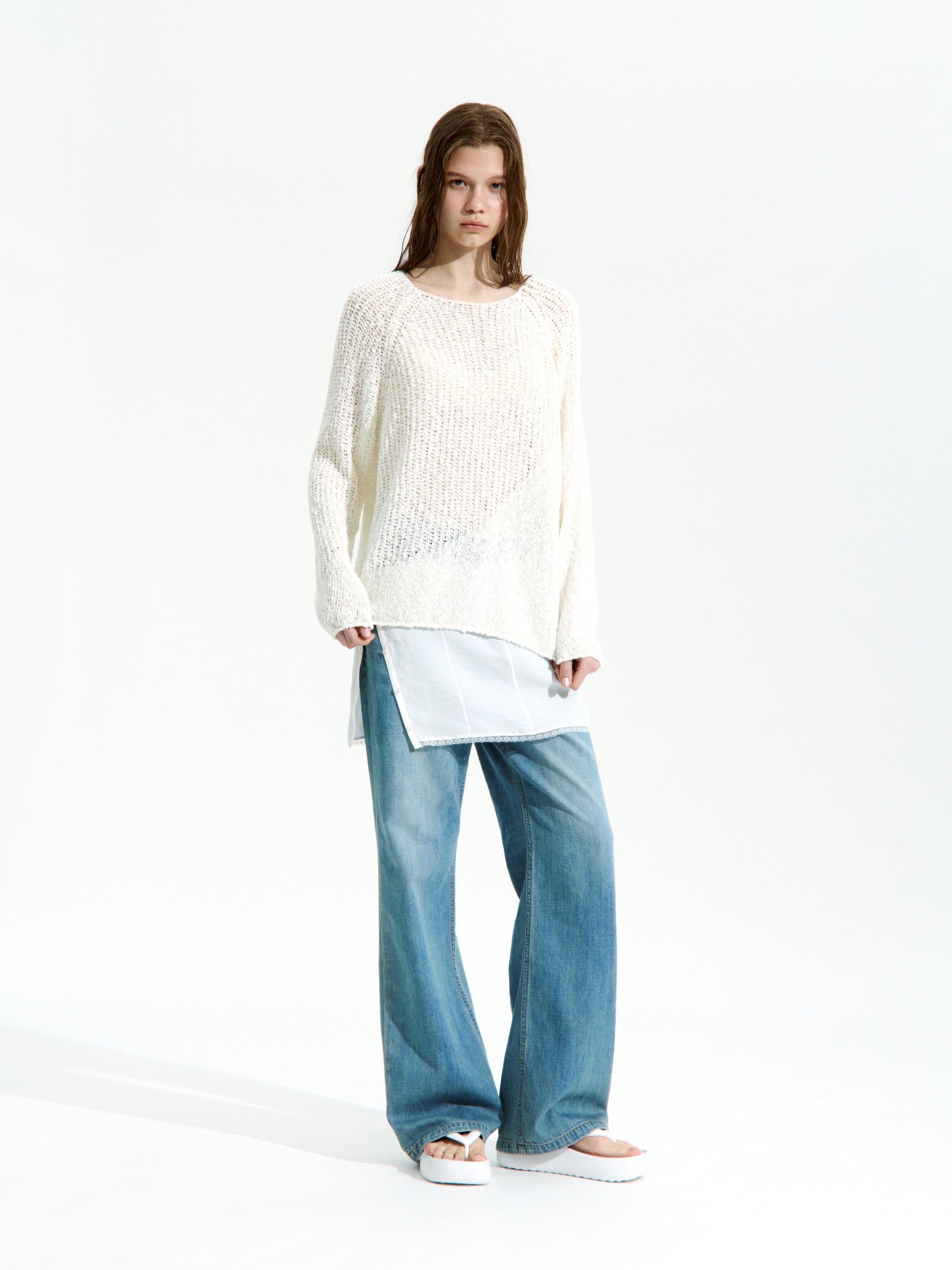 Low Classic Wave Sweater Ivory