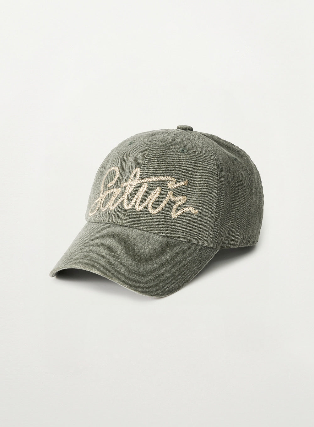 [satur] Rope Logo Vintage Washed Ball Cap - Khaki