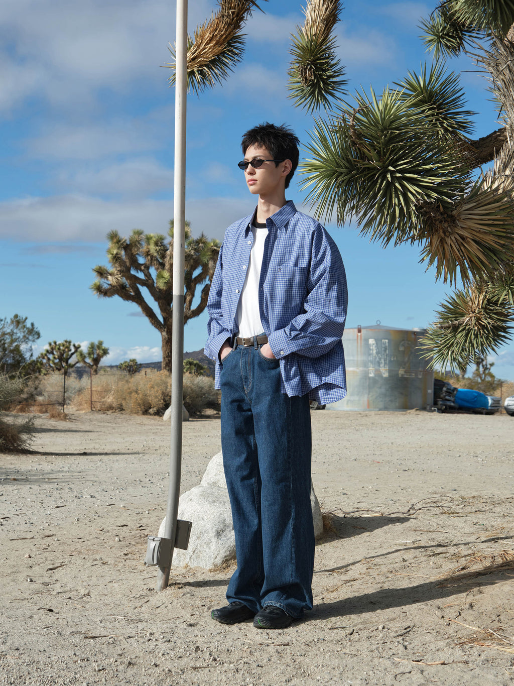 [Low Classic] Wide-Leg Jeans_Dark Blue