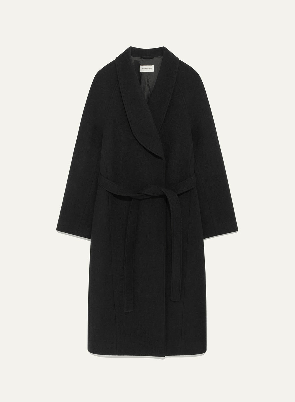 Kindersalmon Vera Shawl Collar Coat Black