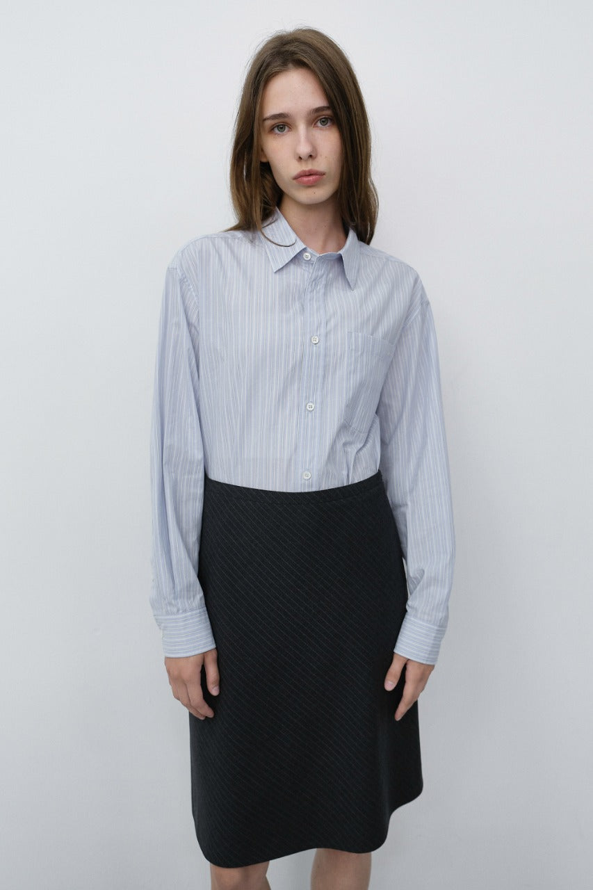 Dunst Unisex Informal Shirt Soft Blue Grey Stripe