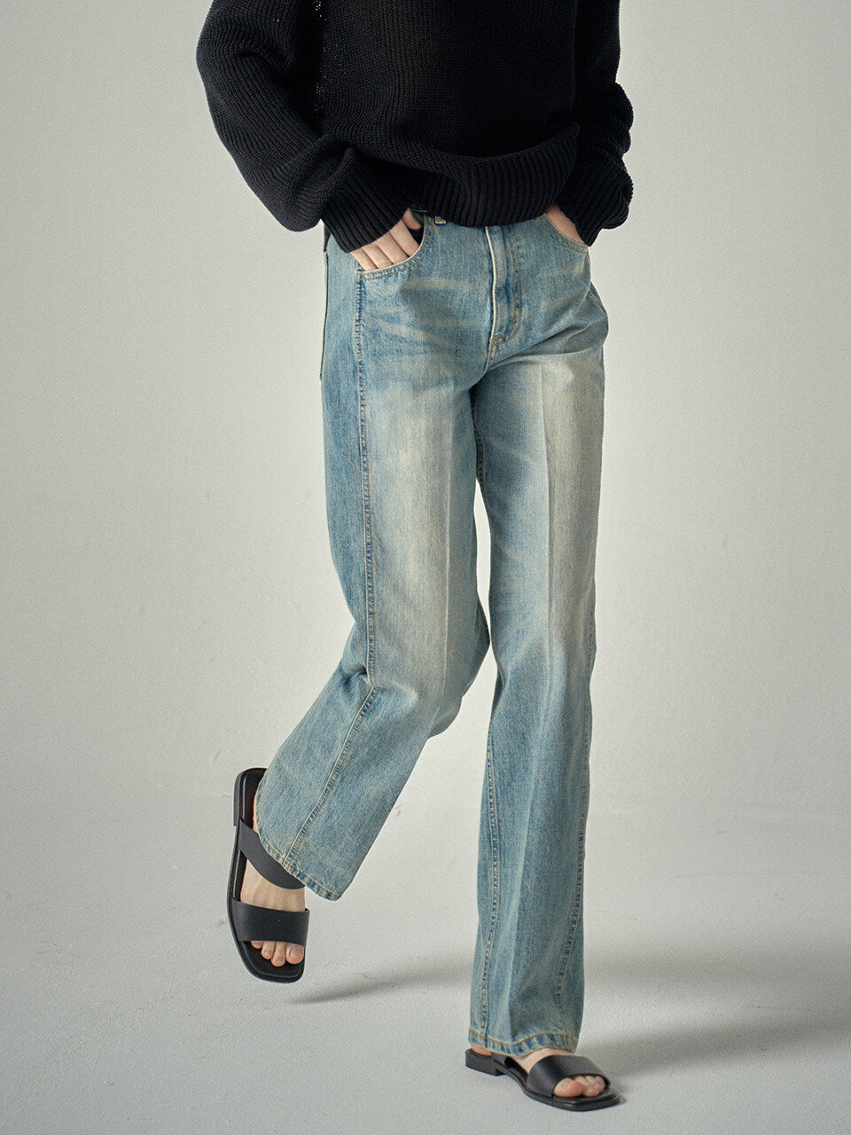 Classic Denim_Fade Indigo from ETA Seoul, showcasing premium Korean designer fashion.